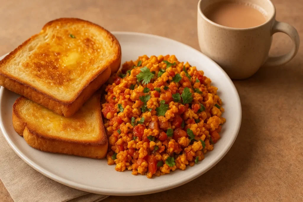 पनीर भुर्जी विद टोस्ट